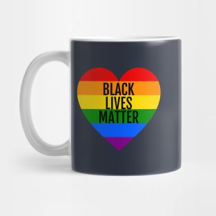 Black lives matter, LGBT rainbow heart Mug